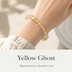 Premium Yellow Phantom Quartz Beaded Bracelet | Hand-Polished Natural Crystal Jewelry for Abundance & Success