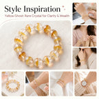 Premium Yellow Phantom Quartz Beaded Bracelet | Hand-Polished Natural Crystal Jewelry for Abundance & Success