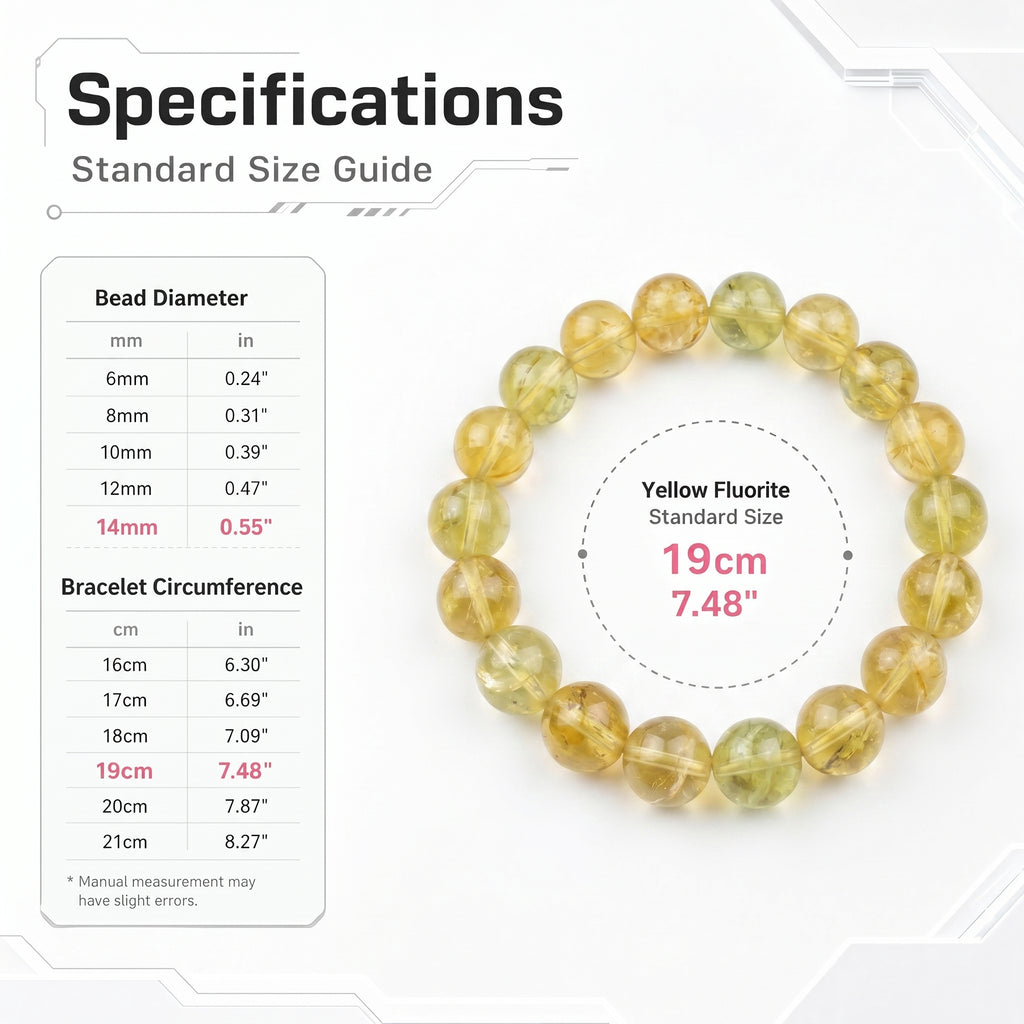 Premium Yellow Fluorite Beaded Bracelet | Hand-Polished Natural Gemstone Jewelry for Abundance & Focus