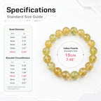 Premium Yellow Fluorite Beaded Bracelet | Hand-Polished Natural Gemstone Jewelry for Abundance & Focus