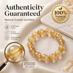 Premium Yellow Rabbit Hair Quartz Bracelet | Hand-Polished Natural Gemstone Jewelry for Joy & Prosperity