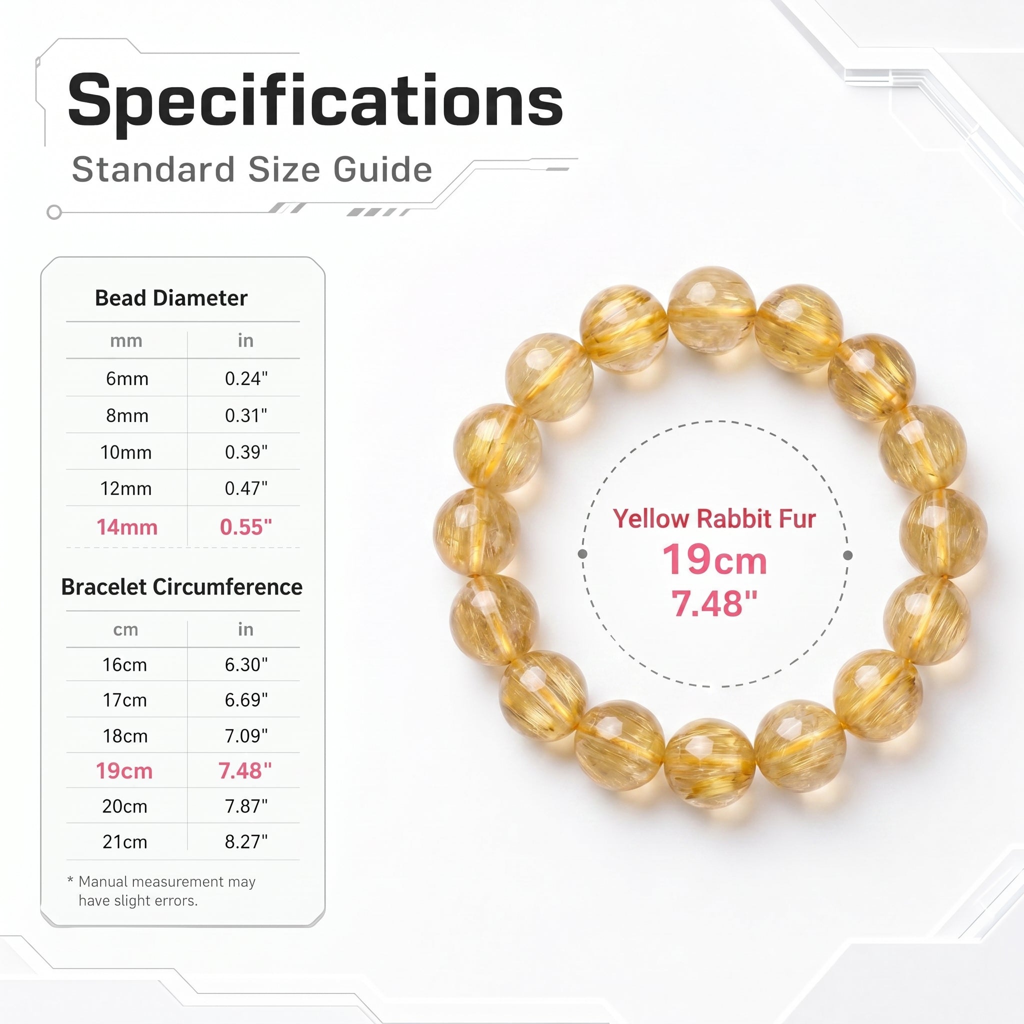 Premium Yellow Rabbit Hair Quartz Bracelet | Hand-Polished Natural Gemstone Jewelry for Joy & Prosperity