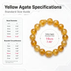 Premium Yellow Agate Beaded Bracelet | Hand-Polished Natural Gemstone Jewelry for Joy & Balance