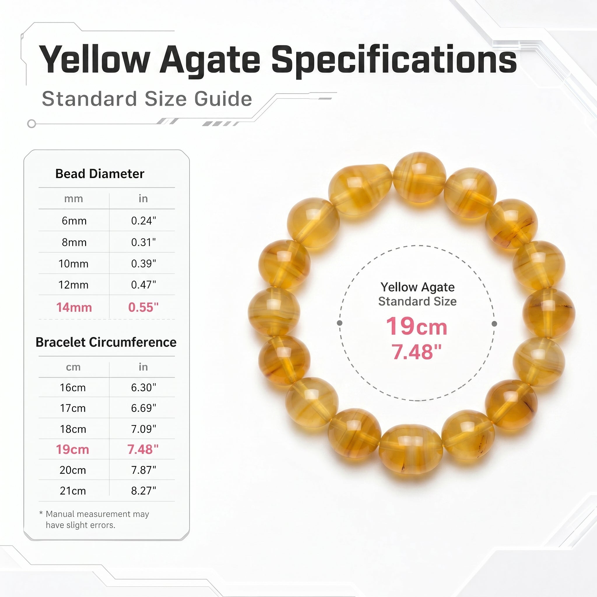 Premium Yellow Agate Beaded Bracelet | Hand-Polished Natural Gemstone Jewelry for Joy & Balance