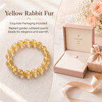Premium Yellow Rabbit Hair Quartz Bracelet | Hand-Polished Natural Gemstone Jewelry for Joy & Prosperity