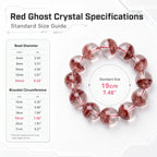 Premium Red Phantom Quartz Beaded Bracelet | Hand-Polished Natural Crystal Jewelry for Wealth & Passion