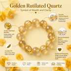 Premium Yellow Hematoid Quartz Beaded Bracelet | Hand-Polished Natural Gemstone Jewelry for Energy & Manifestation