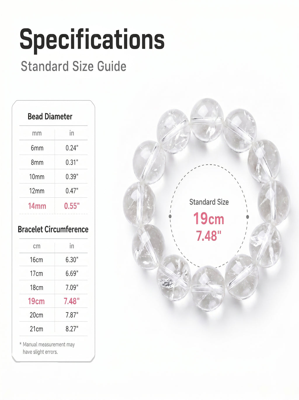 Premium Clear Quartz Beaded Bracelet | Hand-Polished Natural Gemstone Jewelry for Mindfulness & Balance