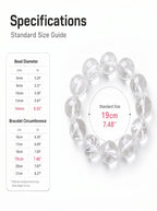 Premium Clear Quartz Beaded Bracelet | Hand-Polished Natural Gemstone Jewelry for Mindfulness & Balance