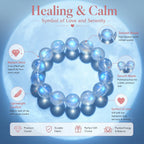 Premium Blue Moonstone Beaded Bracelet | Hand-Polished Natural Gemstone Jewelry for Calm & Intuition
