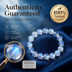 Premium Blue Moonstone Beaded Bracelet | Hand-Polished Natural Gemstone Jewelry for Calm & Intuition