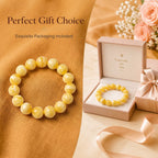 Premium Amber & Crystal Beaded Bracelet | Hand-Polished Organic Gemstone Jewelry for Warmth & Balance