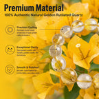 Premium Yellow Hematoid Quartz Beaded Bracelet | Hand-Polished Natural Gemstone Jewelry for Energy & Manifestation
