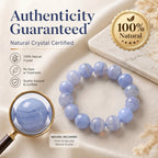 Premium Blue Lace Agate Beaded Bracelet | Hand-Polished Natural Gemstone Jewelry for Inner Peace