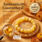 Premium Amber & Crystal Beaded Bracelet | Hand-Polished Organic Gemstone Jewelry for Warmth & Balance