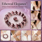 Dreamy Phantom Quartz Bracelet | The "Healing Stone" | Unique Lavender & Rose Crystal Jewelry
