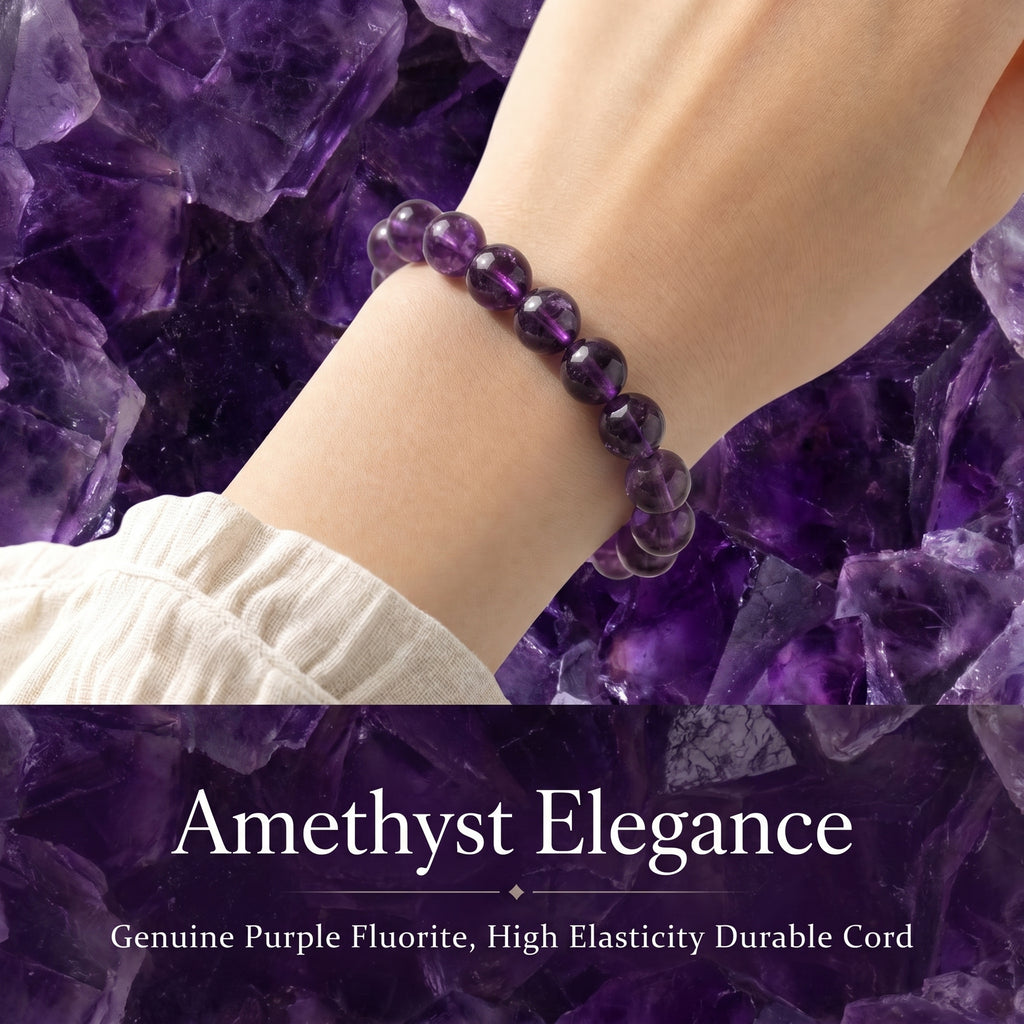 Authentic Purple Fluorite Bracelet | The "Stone of Spirit" | Unique Gemstone Jewelry for Meditation
