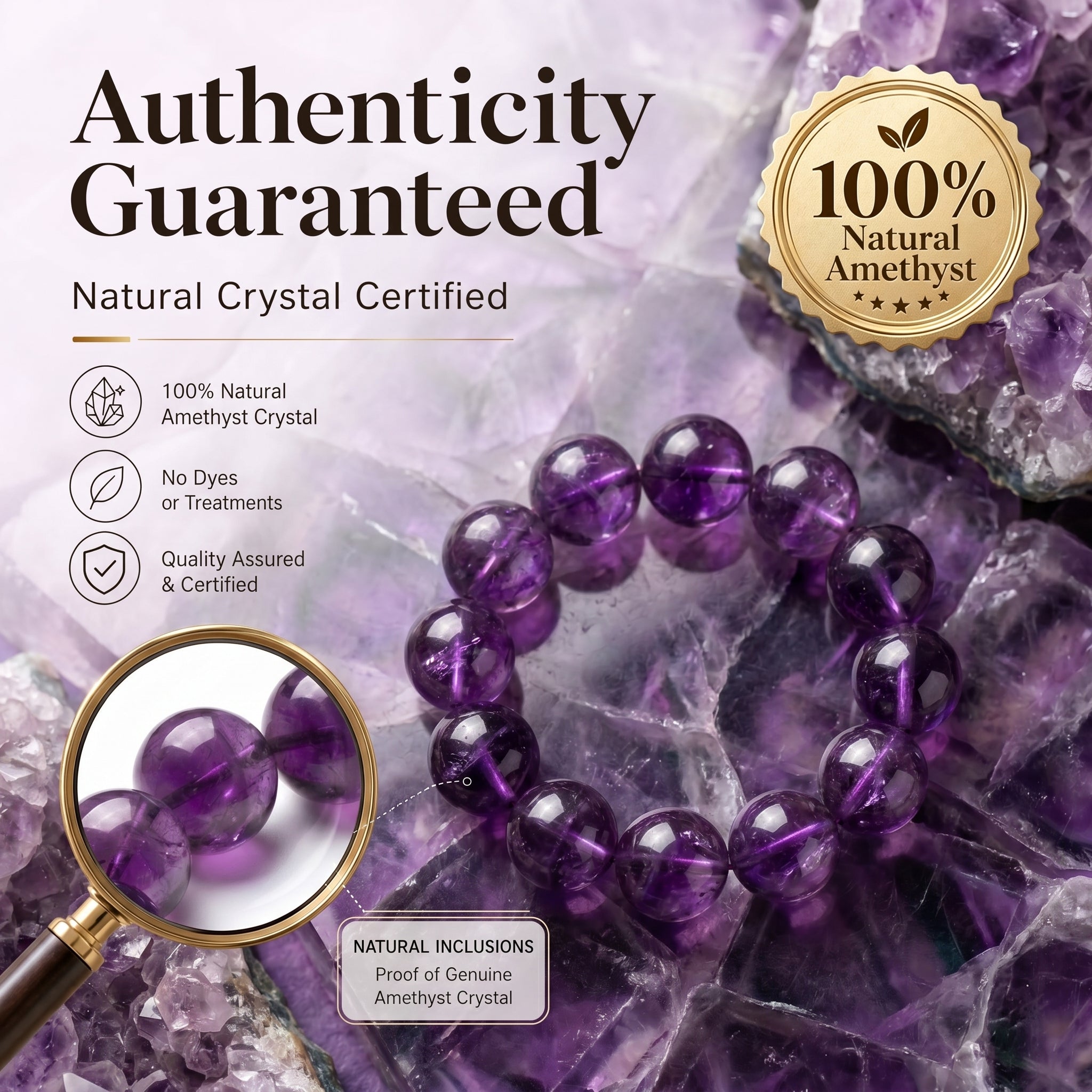 Authentic Purple Fluorite Bracelet | The "Stone of Spirit" | Unique Gemstone Jewelry for Meditation