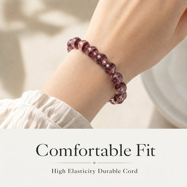 Dreamy Phantom Quartz Bracelet | The "Healing Stone" | Unique Lavender & Rose Crystal Jewelry