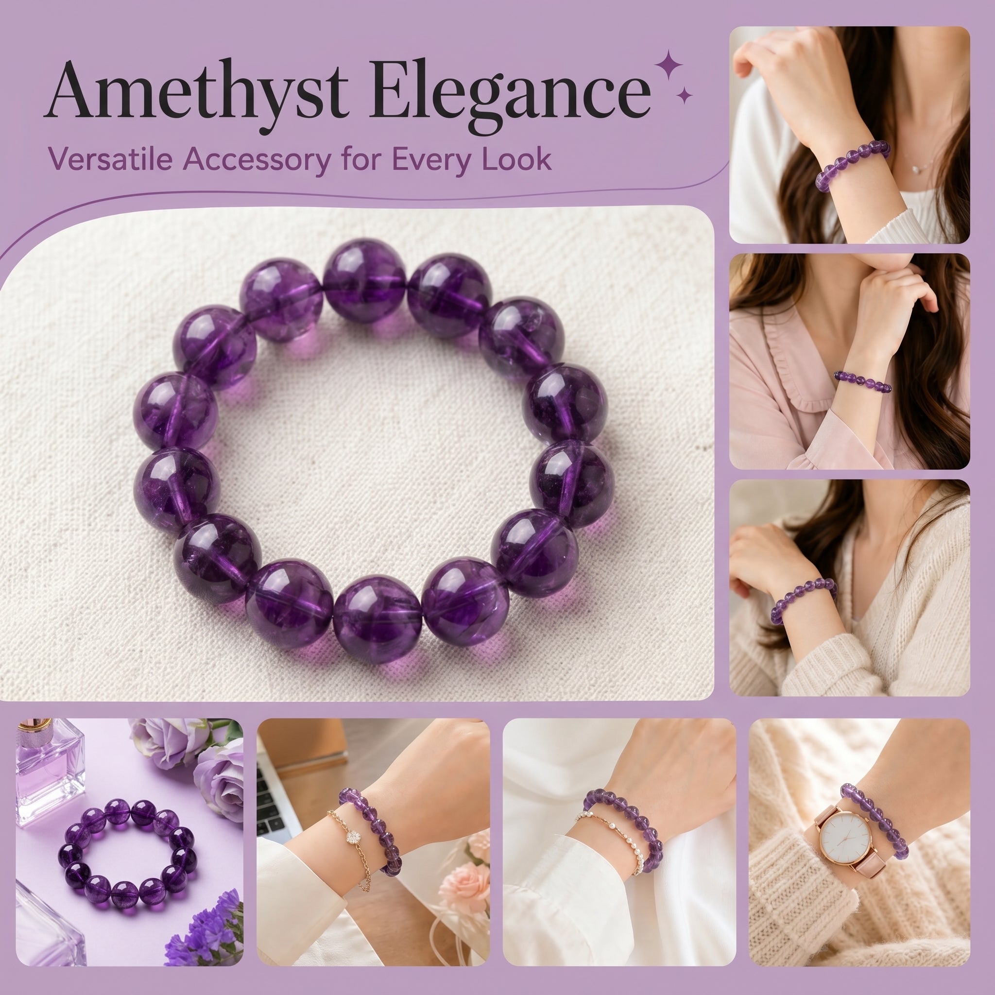 Authentic Purple Fluorite Bracelet | The "Stone of Spirit" | Unique Gemstone Jewelry for Meditation