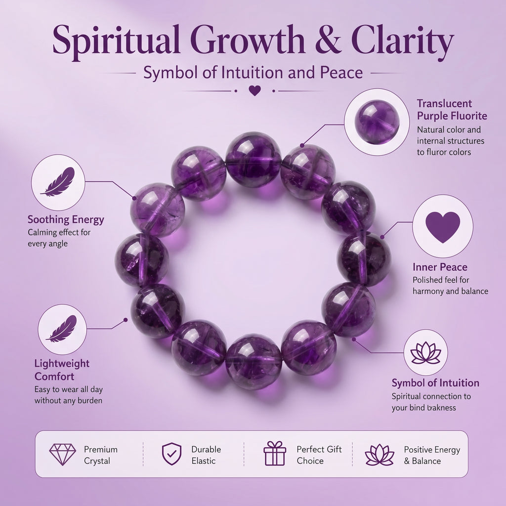 Authentic Purple Fluorite Bracelet | The "Stone of Spirit" | Unique Gemstone Jewelry for Meditation