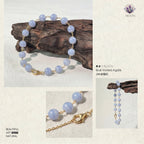 Premium Blue Lace Agate Beaded Bracelet | Hand-Polished Natural Gemstone Jewelry for Inner Peace