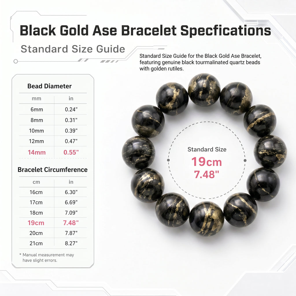 Premium Black Gold Azeztulite Beaded Bracelet | Hand-Polished Natural Gemstone Jewelry for Balance & Harmony