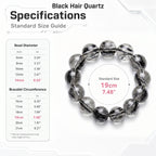 Premium Black Rutilated Quartz Beaded Bracelet | Hand-Polished Natural Gemstone Jewelry for Success & Clarity