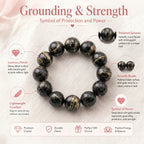 Premium Black Gold Azeztulite Beaded Bracelet | Hand-Polished Natural Gemstone Jewelry for Balance & Harmony