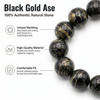 Premium Black Gold Azeztulite Beaded Bracelet | Hand-Polished Natural Gemstone Jewelry for Balance & Harmony