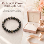 Premium Black Gold Azeztulite Beaded Bracelet | Hand-Polished Natural Gemstone Jewelry for Balance & Harmony