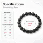 Premium Black Tourmaline Beaded Bracelet | Hand-Polished Natural Gemstone Jewelry for Energy Cleansing