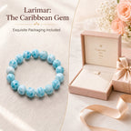 Premium Larimar Beaded Bracelet | Hand-Polished Natural Gemstone Jewelry for Peace & Communication