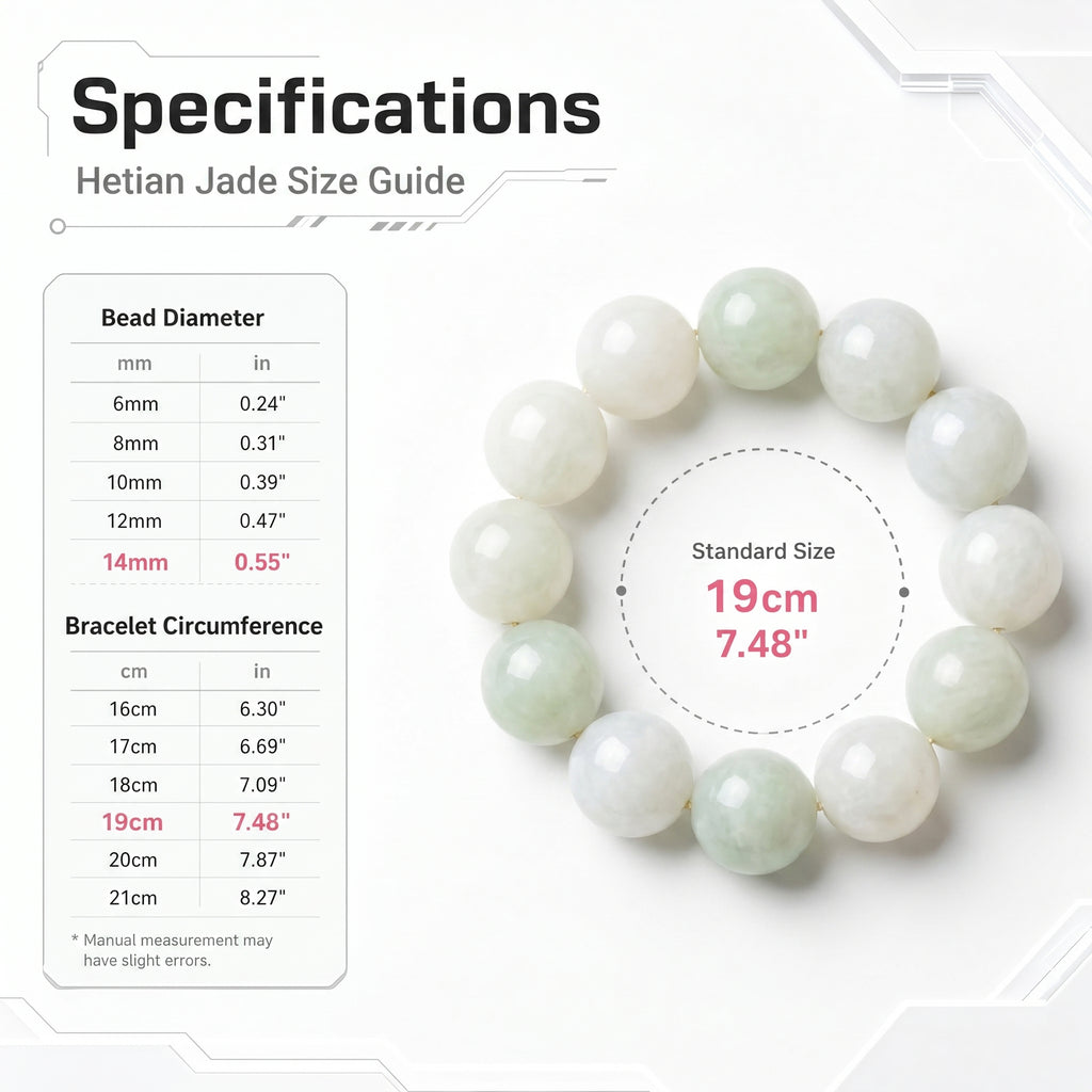 Luxury Xinjiang Hetian Jade Beaded Bracelet | Hand-Polished Natural Nephrite Jade Jewelry for Elegant Style
