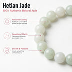 Luxury Xinjiang Hetian Jade Beaded Bracelet | Hand-Polished Natural Nephrite Jade Jewelry for Elegant Style