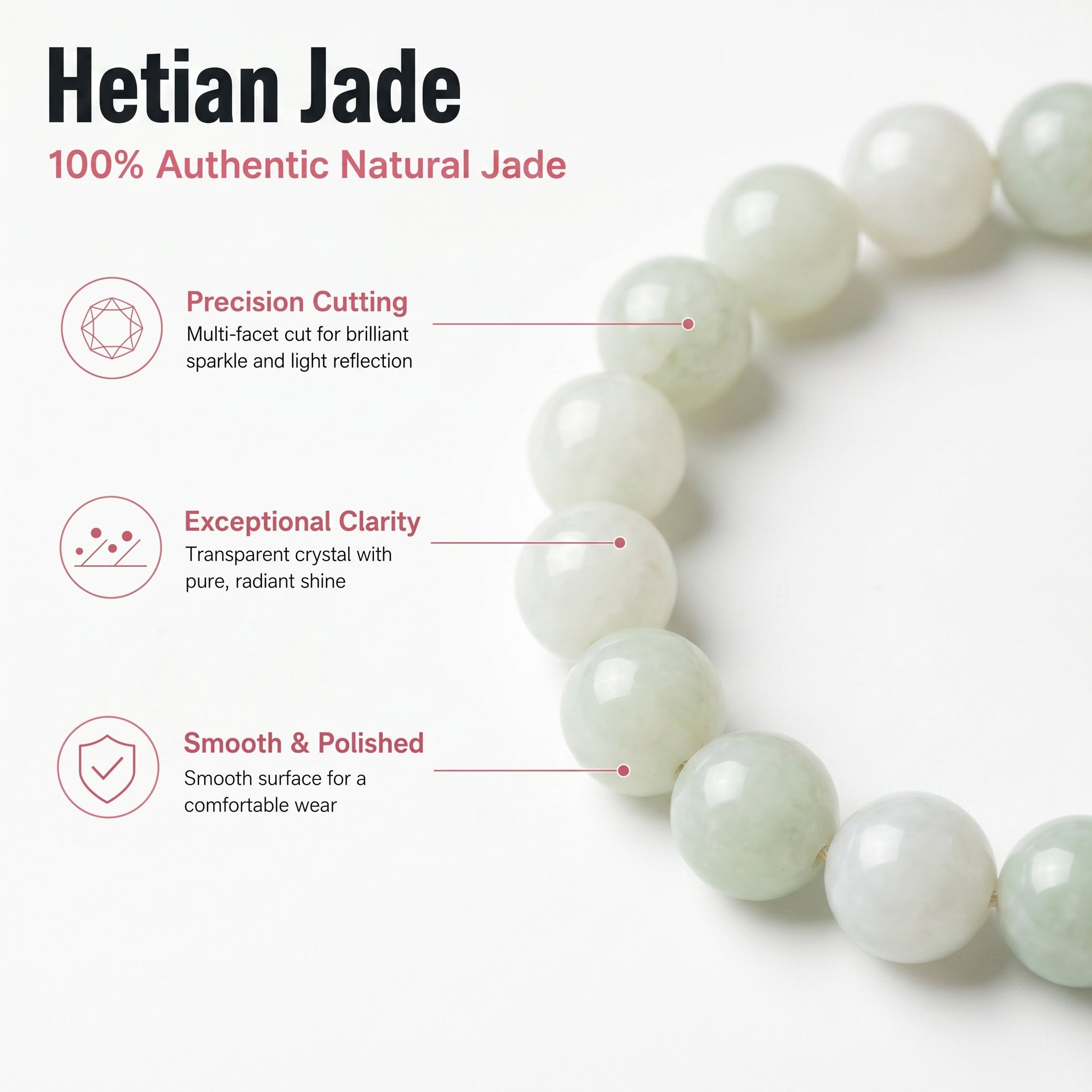 Luxury Xinjiang Hetian Jade Beaded Bracelet | Hand-Polished Natural Nephrite Jade Jewelry for Elegant Style