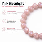 Premium Peach Moonstone Beaded Bracelet | Hand-Polished Natural Gemstone Jewelry for Inner Peace & Grace
