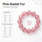 Premium Pink Rabbit Hair Quartz Beaded Bracelet | Hand-Polished Natural Gemstone Jewelry for Softness & Grace