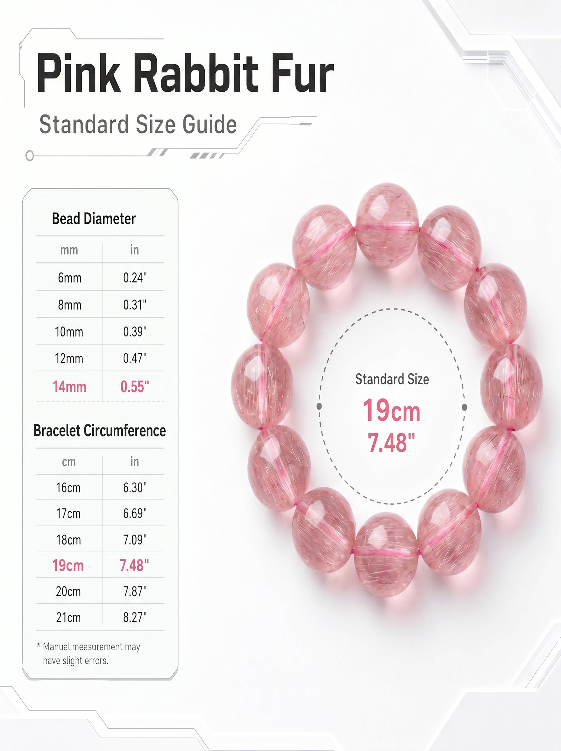 Premium Pink Rabbit Hair Quartz Beaded Bracelet | Hand-Polished Natural Gemstone Jewelry for Softness & Grace
