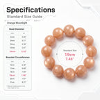 Premium Orange Moonstone Beaded Bracelet | Hand-Polished Natural Gemstone Jewelry for Inner Peace & Radiance