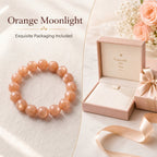 Premium Orange Moonstone Beaded Bracelet | Hand-Polished Natural Gemstone Jewelry for Inner Peace & Radiance