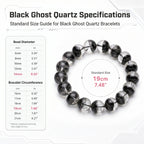 Premium Black Phantom Quartz Beaded Bracelet | Hand-Polished Natural Crystal Jewelry for Clarity & Protection