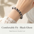 Premium Black Phantom Quartz Beaded Bracelet | Hand-Polished Natural Crystal Jewelry for Clarity & Protection
