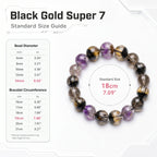Premium Black Gold Super Seven Beaded Bracelet | Hand-Polished Natural Gemstone Jewelry for Wisdom & Balance