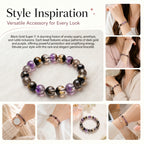 Premium Black Gold Super Seven Beaded Bracelet | Hand-Polished Natural Gemstone Jewelry for Wisdom & Balance