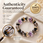Premium Black Gold Super Seven Beaded Bracelet | Hand-Polished Natural Gemstone Jewelry for Wisdom & Balance