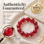 Premium Red Fire Quartz Beaded Bracelet | Hand-Polished Natural Gemstone Jewelry for Abundance & Passion