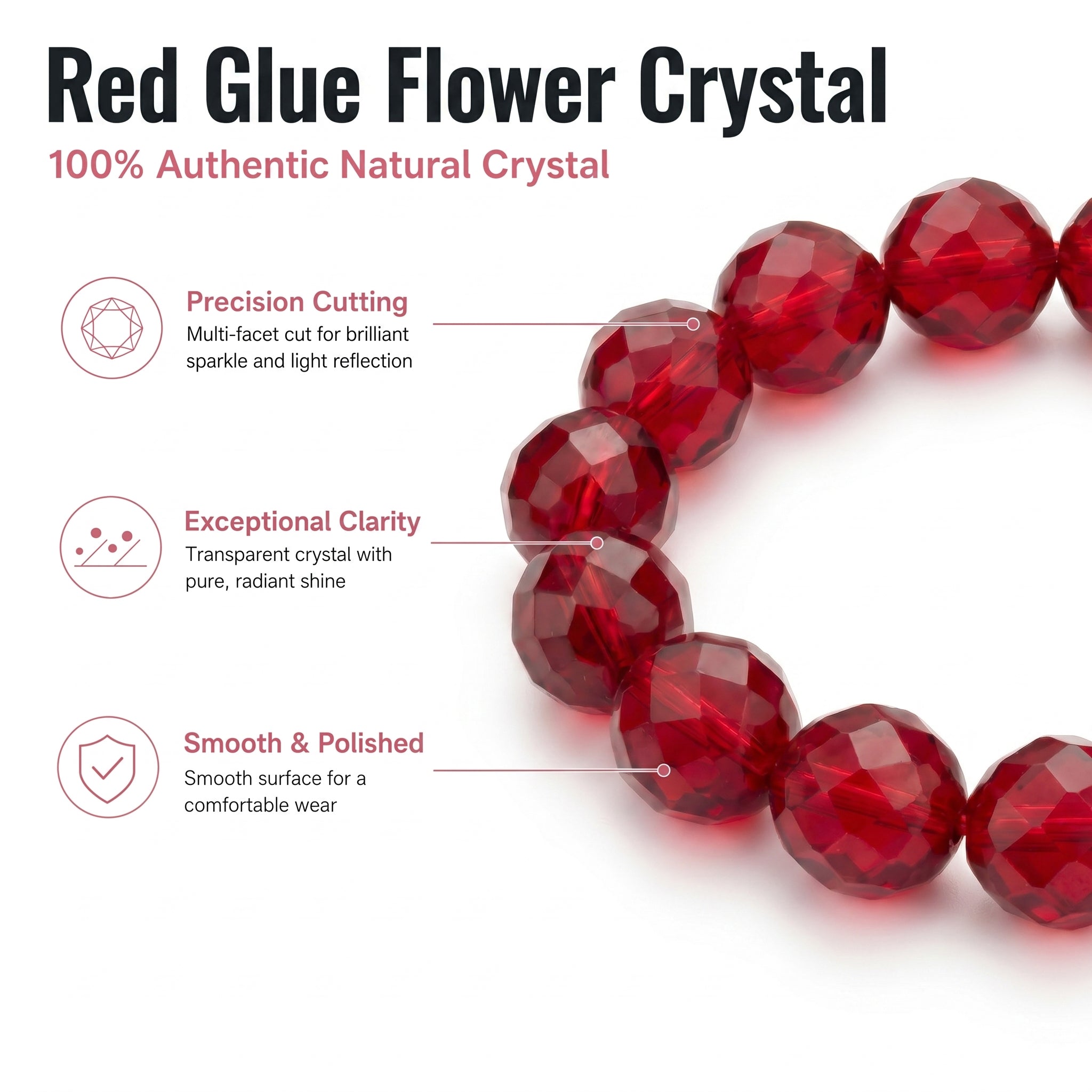Premium Red Fire Quartz Beaded Bracelet | Hand-Polished Natural Gemstone Jewelry for Abundance & Passion