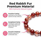 Premium Red Rabbit Hair Quartz Beaded Bracelet | Hand-Polished Natural Gemstone Jewelry for Energy & Radiance