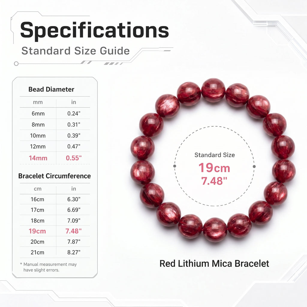 Premium Red Lepidolite Beaded Bracelet | Hand-Polished Natural Gemstone Jewelry for Love & Harmony